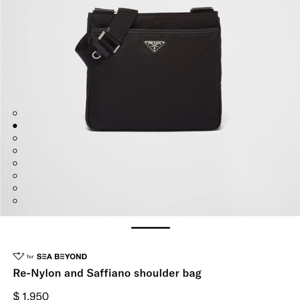 Prada Black Re-Nylon & Saffiano Messenger Bag